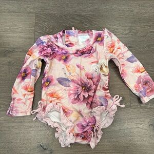 Posh Peanut Floral Long Sleeve Baby Swimsuit